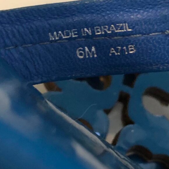 TORY BURCH Miller Logo Thong Sandals Tropical Blue Patent Leather 6 MSRP $200 - Picture 5 of 6